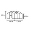 Juliana Serre de jardin en polycarbonate Gris 5m²