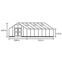 Juliana Serre de jardin en polycarbonate Gris 18.8m²