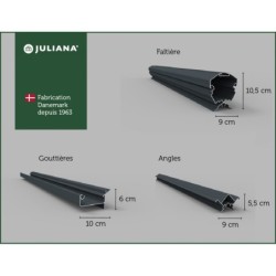 Juliana Serre de jardin en polycarbonate Gris 18.8m²