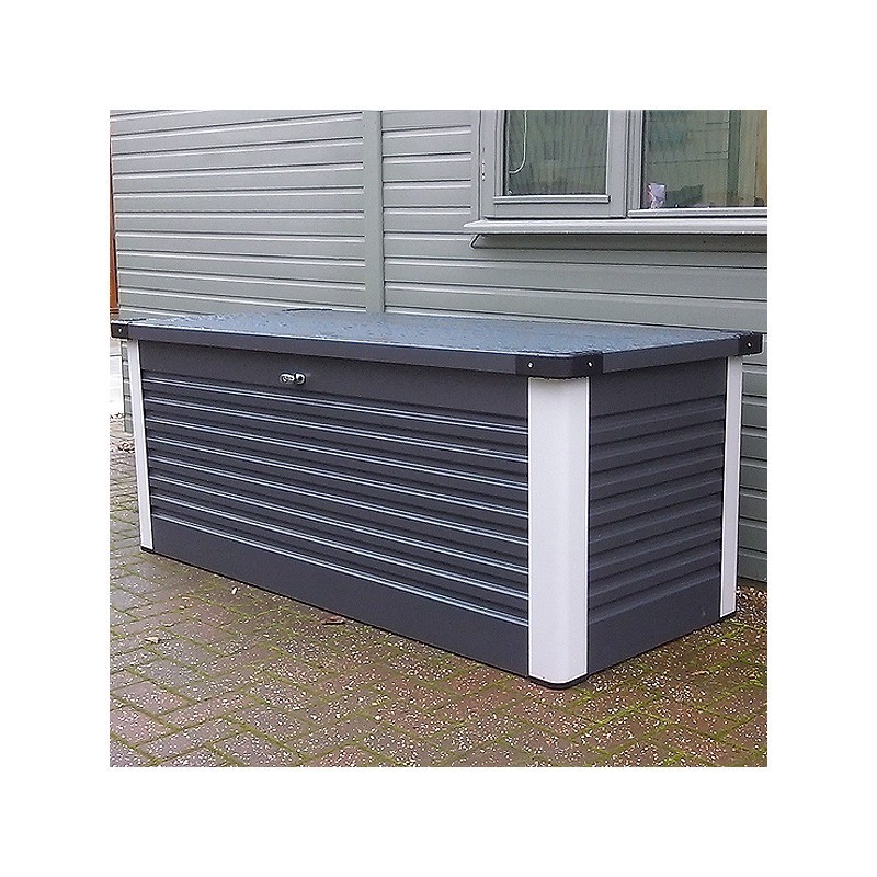 Trimetals Coffre de jardin Acier galvanisé gainé PVC Gris Trimetals Coffre de jardin Acier galvanisé gainé PVC Gris