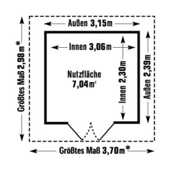 Grosfillex Abri de jardin résine PVC Gris 7.5m²