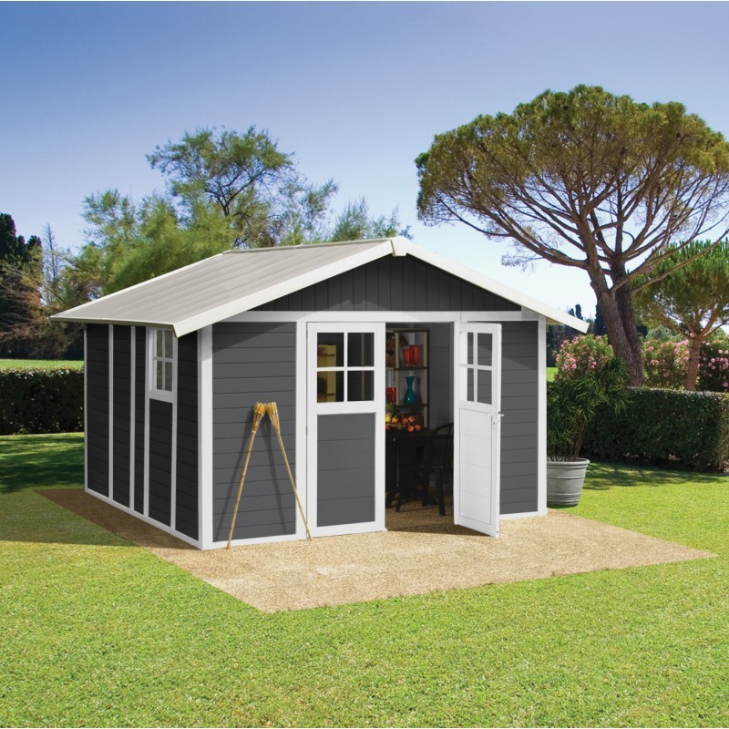 Grosfillex Abri de jardin résine PVC Gris 11.2m² Grosfillex Abri de jardin résine PVC Gris 11.2m²