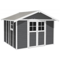 Grosfillex Abri de jardin résine PVC Gris 11.2m²