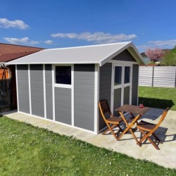 Grosfillex Abri de jardin résine PVC Gris 11.2m²