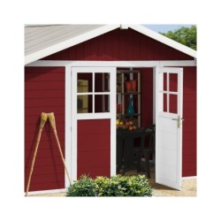Grosfillex Abri de jardin résine PVC Rouge 11.2m²
