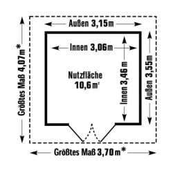 Grosfillex Abri de jardin résine PVC Blanc 11.2m²