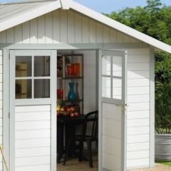 Grosfillex Abri de jardin résine PVC Blanc 11.2m²