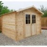 Gardy Shelter Abri de jardin bois 5 à 10 m² Bois massif Marron 9m²