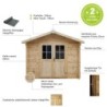 Gardy Shelter Abri de jardin bois 5 à 10 m² Bois massif Marron 9m²