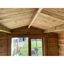 Gardy Shelter Abri de jardin bois 5 à 10 m² Bois massif Marron 9m²