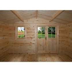 Gardy Shelter Abri de jardin bois 10 à 15 m² Bois massif Marron 11.86m²