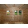 Gardy Shelter Abri de jardin bois 10 à 15 m² Bois massif Marron 11.86m²