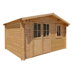 Gardy Shelter Abri de jardin bois 10 à 15 m² Bois massif Marron 11.86m²
