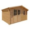 Gardy Shelter Abri de jardin bois 10 à 15 m² Bois massif Marron 11.86m²