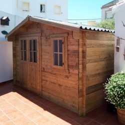 Gardy Shelter Abri de jardin bois 10 à 15 m² Bois massif Marron 11.86m²
