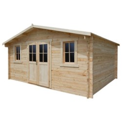 Gardy Shelter Abri de jardin bois 15 à 20 m² Bois massif Marron 16m²