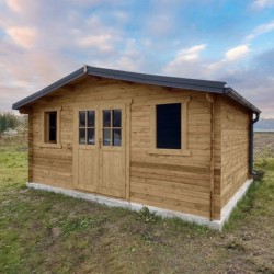 Gardy Shelter Abri de jardin bois 15 à 20 m² Bois massif Marron 19.8m²