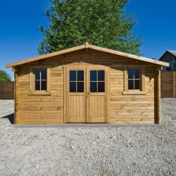 Gardy Shelter Abri de jardin bois 15 à 20 m² Bois massif Marron 19.8m²