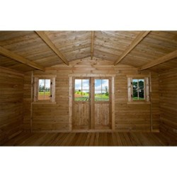 Gardy Shelter Abri de jardin bois 15 à 20 m² Bois massif Marron 19.8m²