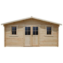 Gardy Shelter Abri de jardin bois 15 à 20 m² Bois massif Marron 16m²
