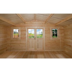 Gardy Shelter Abri de jardin bois 15 à 20 m² Bois massif Marron 16m²