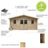 Gardy Shelter Abri de jardin bois 15 à 20 m² Bois massif Marron 16m²