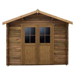 Gardy Shelter Abri de jardin bois 5 à 10 m² Bois massif Marron 9m²