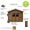 Gardy Shelter Abri de jardin bois 5 à 10 m² Bois massif Marron 9m²