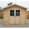 Gardy Shelter Abri de jardin bois 5 à 10 m² Bois massif Marron 9m²