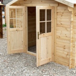Gardy Shelter Abri de jardin bois 5 à 10 m² Bois massif Marron 9m²