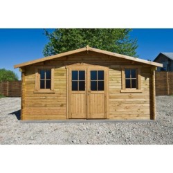 Gardy Shelter Abri de jardin bois 15 à 20 m² Bois massif Marron 16m²