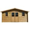 Gardy Shelter Abri de jardin bois 15 à 20 m² Bois massif Marron 16m²