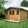 Gardy Shelter Abri de jardin bois 15 à 20 m² Bois massif Marron 16m²
