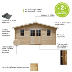 Gardy Shelter Abri de jardin bois 15 à 20 m² Bois Marron 19.8m²