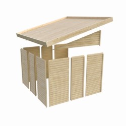Karibu Abri de jardin bois 5 à 10 m² Bois massif Marron 8.3m²