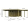 Karibu Carport Bois massif Marron 30.35m²