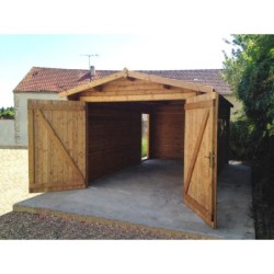 Gardy Shelter Garage bois Bois Marron 14.84m²