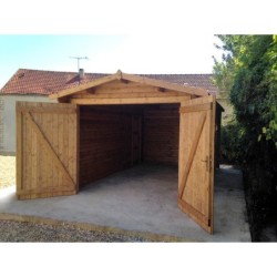 Gardy Shelter Garage bois Bois Marron 14.84m²