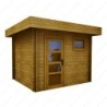Gardy Shelter Abri de jardin bois 5 à 10 m² Bois massif Marron 7.5m²