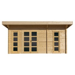 Gardy Shelter Abri de jardin bois 15 à 20 m² Bois massif Marron 19.07m²
