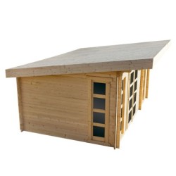 Gardy Shelter Abri de jardin bois 15 à 20 m² Bois massif Marron 19.07m²