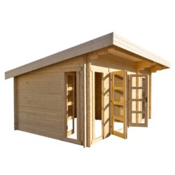 Gardy Shelter Abri de jardin bois 15 à 20 m² Bois massif Marron 19.07m²