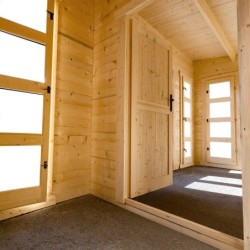 Gardy Shelter Abri de jardin bois 15 à 20 m² Bois massif Marron 19.07m²