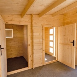 Gardy Shelter Abri de jardin bois 15 à 20 m² Bois massif Marron 19.07m²