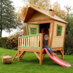 Axi Cabanes enfants Bois massif Naturel