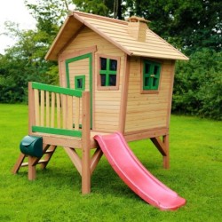 Axi Cabanes enfants Bois massif Naturel
