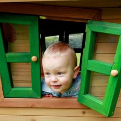 Axi Cabanes enfants Bois massif Naturel