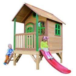 Axi Cabanes enfants Bois massif Naturel