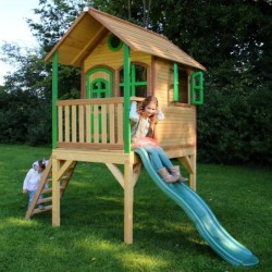 Axi Cabanes enfants Bois massif Naturel