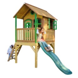 Axi Cabanes enfants Bois massif Naturel